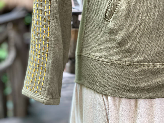asana ヘンプコットン 厚手 NEW 刺し子 ジャージ トップス