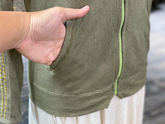 asana ヘンプコットン 厚手 NEW 刺し子 ジャージ トップス・草木染め