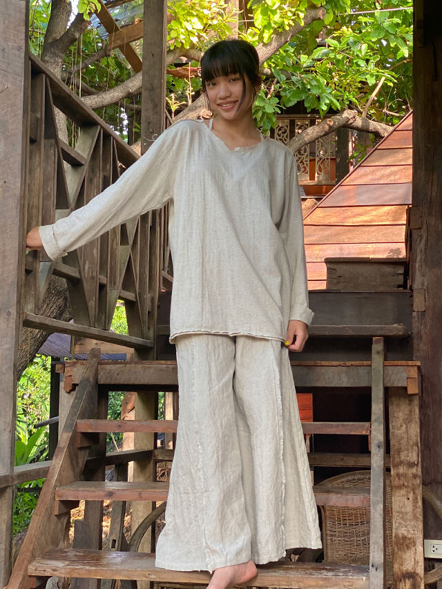 asana ヘンプコットン 厚手 NEW ロングスリーブ・きなり【パヤカ