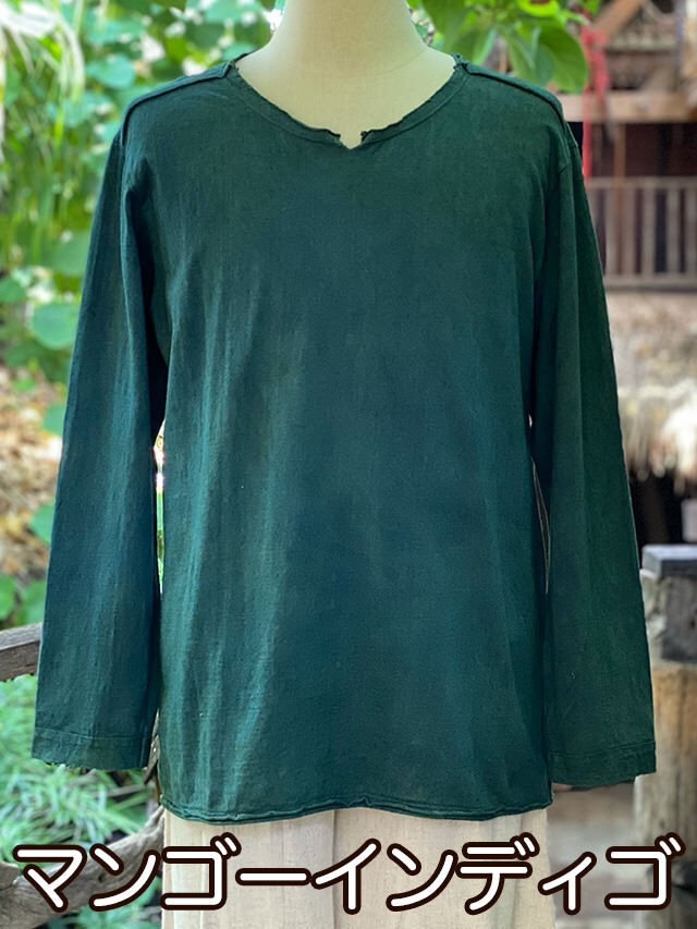 再入荷】asana ヘンプコットン 厚手 フレアースリーブ○草木染め