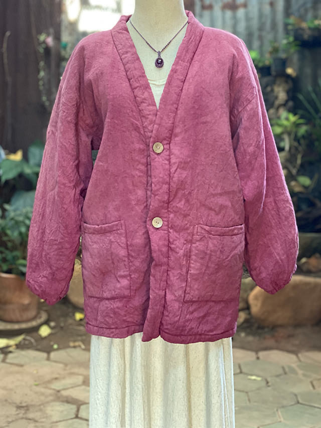 asana HEMP100% ふかふか リバーシブル はんてん・草木染め