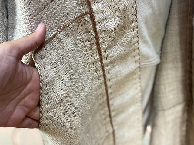 asana HEMP100% 手織り 手縫い ジャケット・きなり