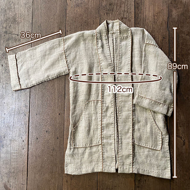 asana HEMP100% 手織り 手縫い ジャケット・きなり