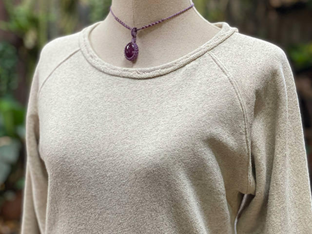 asana ヘンプコットン スウェット あったか ロングスリーブ・きなり