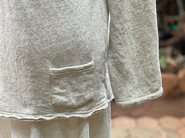 asana ヘンプコットン スウェット あったか ロングスリーブ・きなり