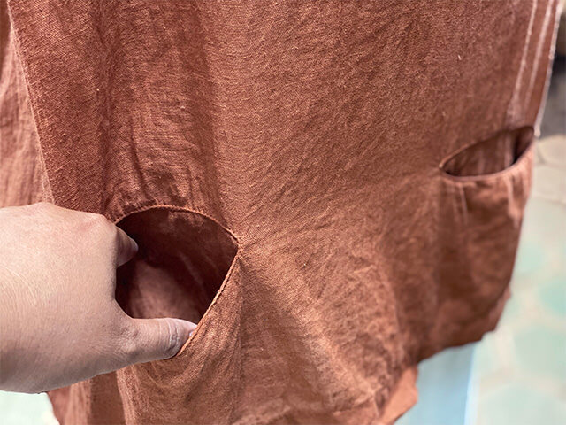 asana 麻100% ゆったり シャツ・草木染め