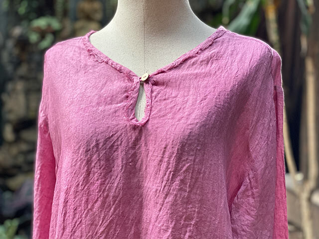 asana HEMP100% ガーゼ ゆったり ロングスリーブ・草木染め