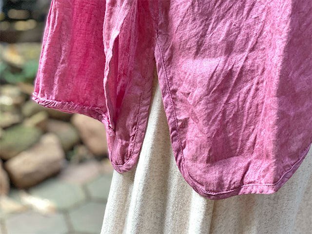 asana HEMP100% ガーゼ ゆったり ロングスリーブ・草木染め