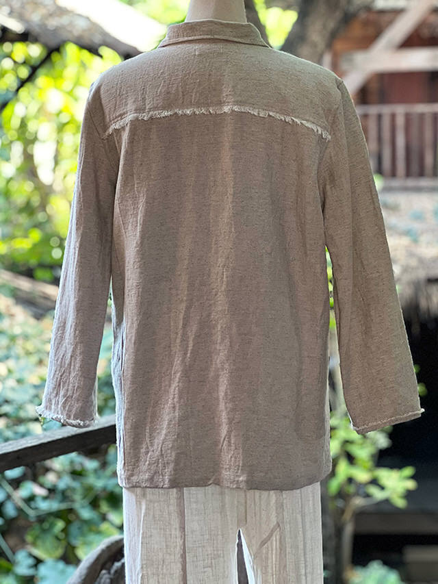 asana HEMP100% 厚手 ロングスリーブ シャツ asana HEMP100% 厚手 ロングスリーブ シャツ・きなり【パヤカ