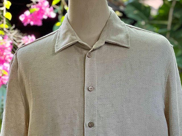 asana HEMP100% ロングスリーブ シャツ・きなり