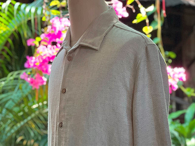 asana HEMP100% ロングスリーブ シャツ・きなり