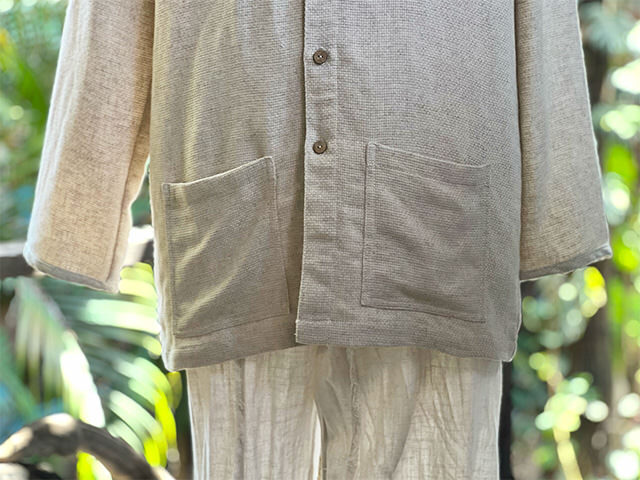 asana HEMP100% ロングスリーブ シャツ・きなり