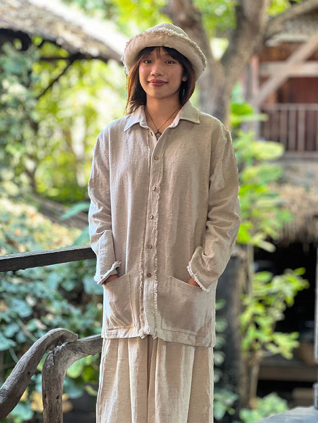 パヤカ購入asana HEMP100% 厚手 ロングスリーブ シャツ・きなり麻 asana HEMP100% 厚手 ロングスリーブ シャツ・きなり【パヤカ