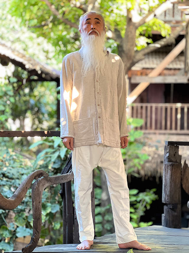 asana HEMP100% 厚手 ロングスリーブ シャツ asana HEMP100% 厚手 ロングスリーブ シャツ・草木染め【パヤカ