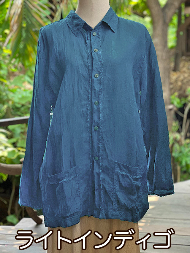asana HEMP100% 厚手 ロングスリーブ シャツ・草木染め【パヤカ