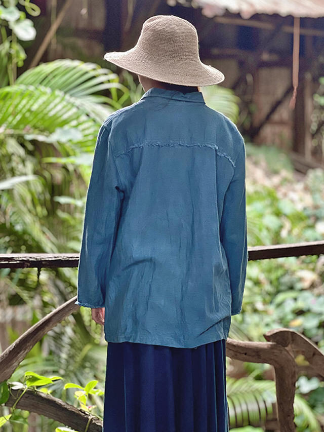 asana HEMP100% 厚手 ロングスリーブ シャツ asana HEMP100% 厚手 ロングスリーブ シャツ・草木染め【パヤカ