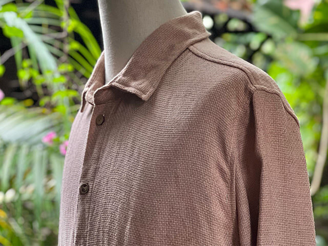 asana HEMP100% ロングスリーブ シャツ・草木染め