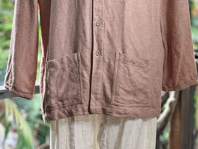 asana HEMP100% ロングスリーブ シャツ・草木染め