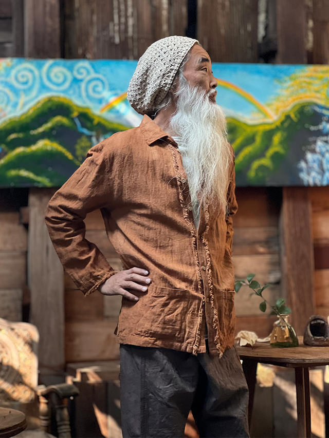 asana HEMP100% 厚手 ロングスリーブ シャツ・草木染め【パヤカ