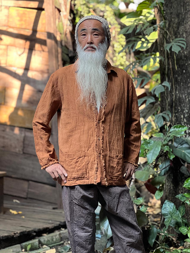 asana HEMP100% 厚手 ロングスリーブ シャツ●きなり asana HEMP100% 厚手 ロングスリーブ シャツ・きなり【パヤカ