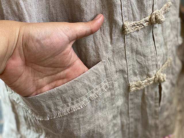 asana HEMP100% ランナー ジャケット・きなり