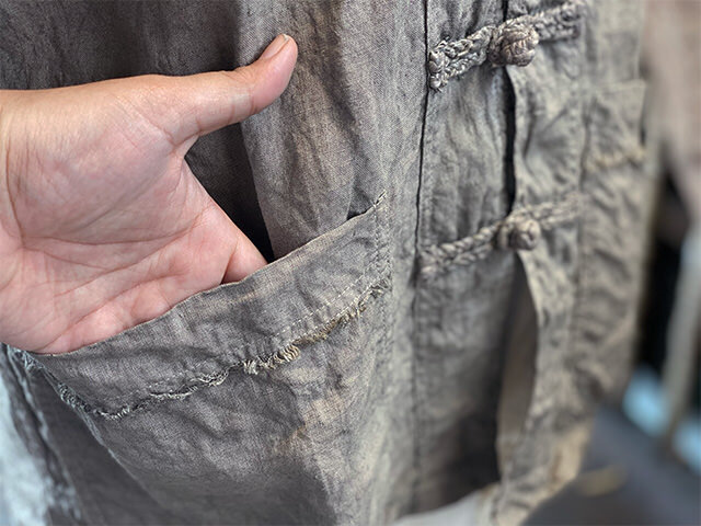 asana HEMP100% ランナー ジャケット・草木染め