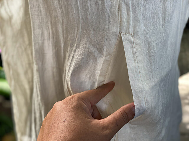 asana HEMP100% ガーゼ ポケット タンク・きなり