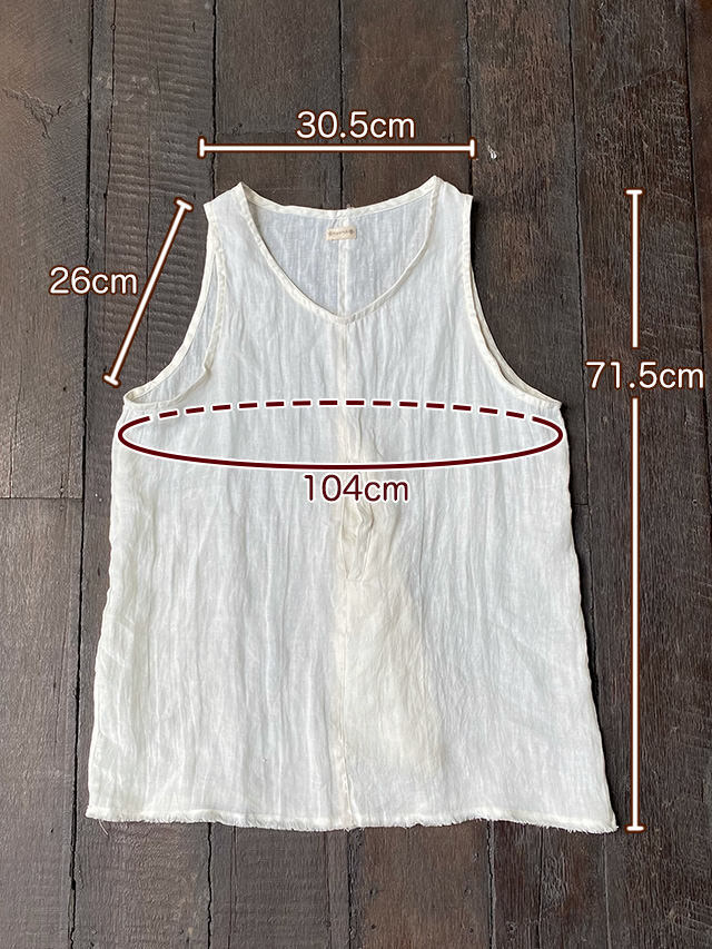 asana HEMP100% ガーゼ ポケット タンク・きなり