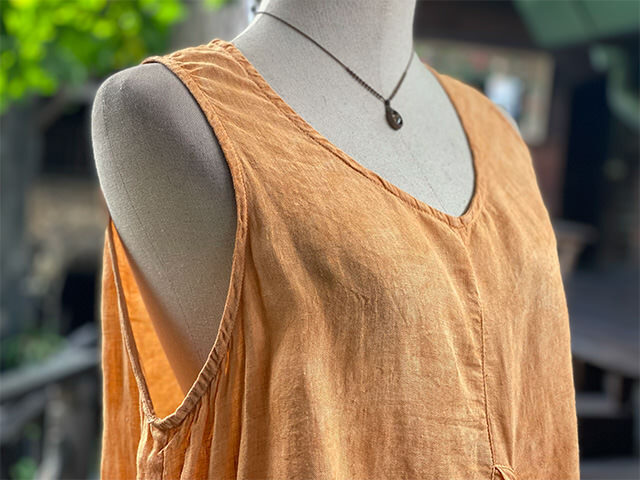 asana HEMP100% ガーゼ ポケット タンク・草木染め