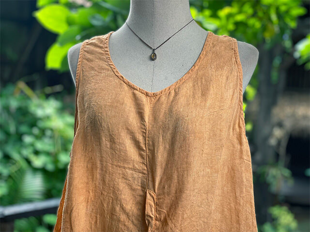 asana HEMP100% ガーゼ ポケット タンク・草木染め