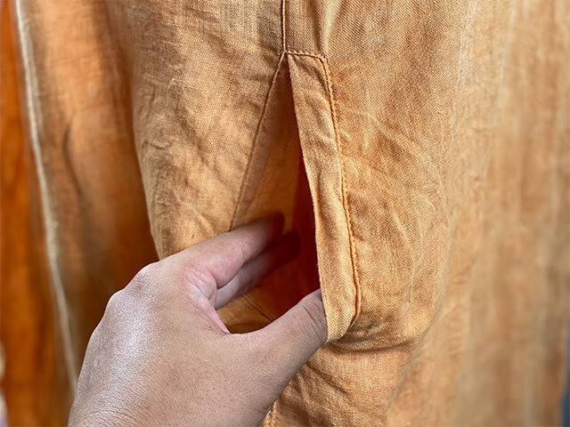 asana HEMP100% ガーゼ ポケット タンク・草木染め