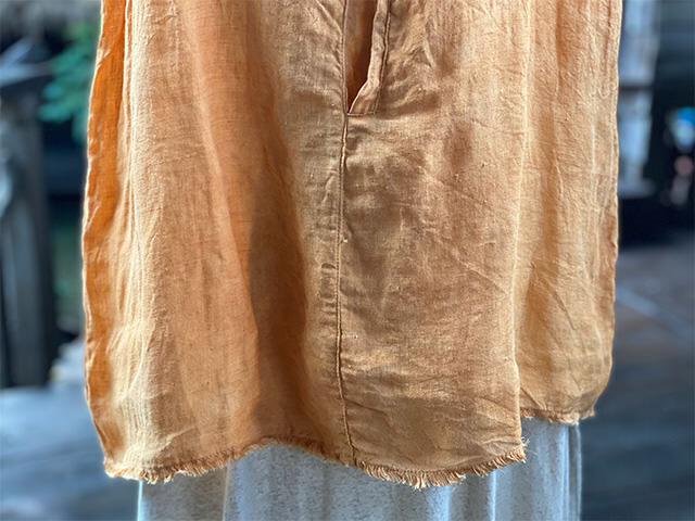 asana HEMP100% ガーゼ ポケット タンク・草木染め