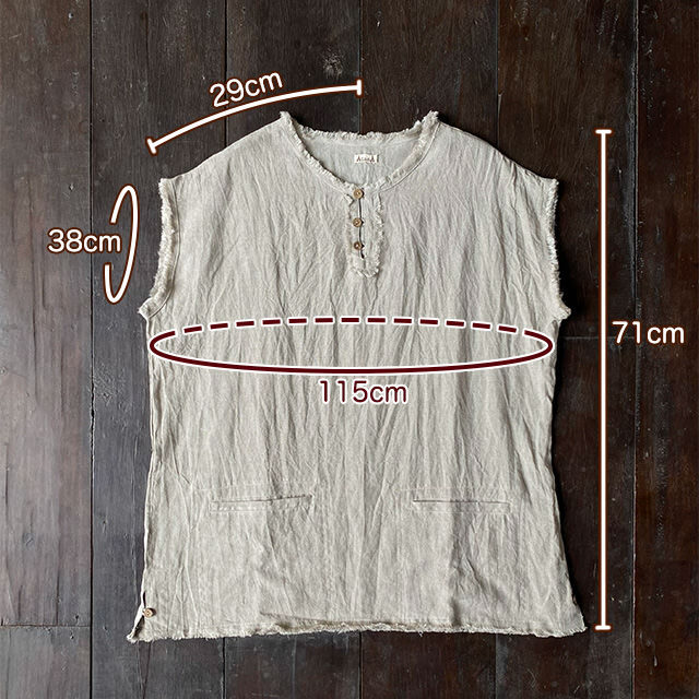 asana HEMP100% 縄文シャツ・きなり