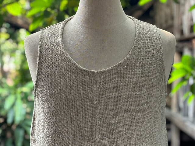 asana HEMP100% 手織り ゆったり タンク・きなり