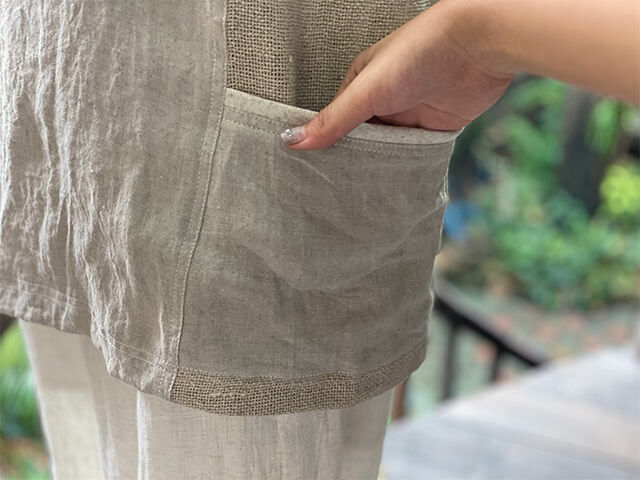 asana HEMP100% 切り替え ポケット Tee・きなり