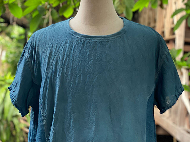 asana HEMP100% 切り替え ポケット Tee・草木染め