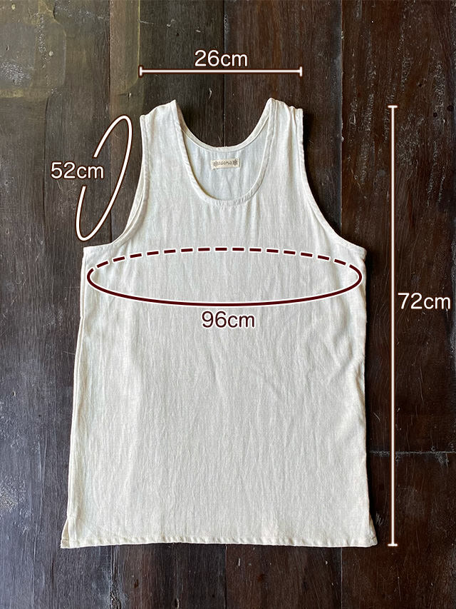 asana HEMP100% テロテロ タンクトップ・きなり