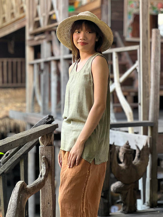 asana HEMP100% テロテロ タンクトップ・草木染め【パヤカ オンライン
