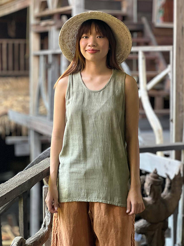 asana HEMP100% テロテロ タンクトップ・草木染め【パヤカ