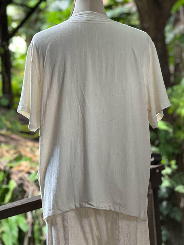 asana HEMP100% テロテロ ゆったり ボタン シャツ・きなり【パヤカ