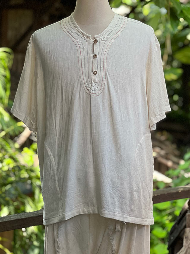 asana HEMP100% テロテロ ゆったり かぎ編み ブラウス●きなり asana HEMP100% テロテロ ゆったり ブラウス・きなり【パヤカ