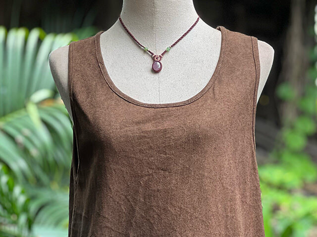 asana 厚手 メンズ タンク・先染め 草木染め