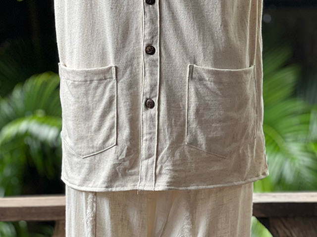 asana ヘンプコットン 厚手 ベスト・きなり