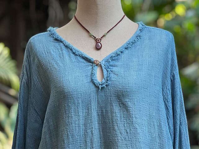 asana ヘンプコットン ゆったり ロングスリーブ・草木染め