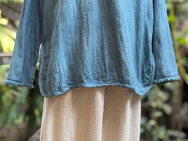 asana ヘンプコットン ゆったり ロングスリーブ・草木染め