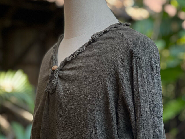 asana ヘンプコットン ゆったり ロングスリーブ・草木染め