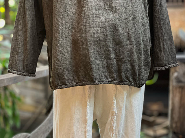 asana ヘンプコットン ゆったり ロングスリーブ・草木染め