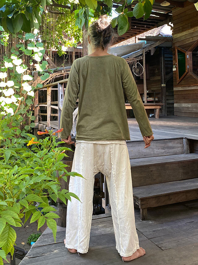 asana ヘンプコットン ラグラン ロングスリーブ・草木染め【パヤカ