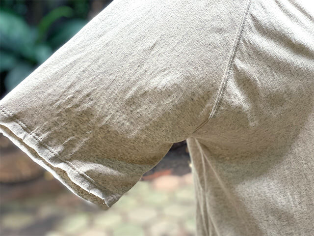 asana ヘンプコットン 薄手 メンズ ラグラン Tee・きなり