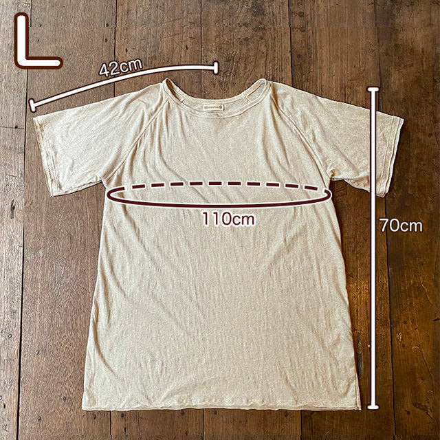 asana ヘンプコットン 薄手 メンズ ラグラン Tee・きなり